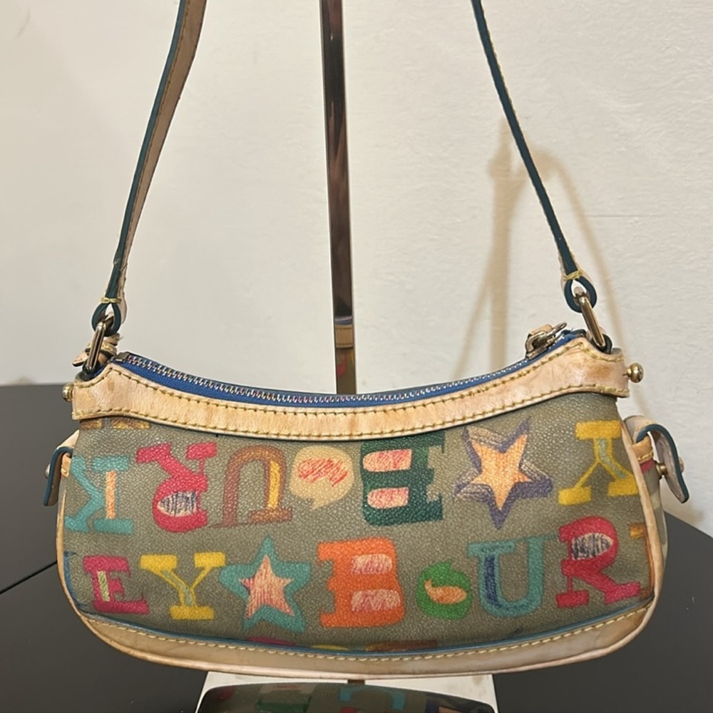 Dooney & Bourke Rainbow Zipper Bag,Heart Charm. Coated Canvas & Leather - Picture 5 of 15
